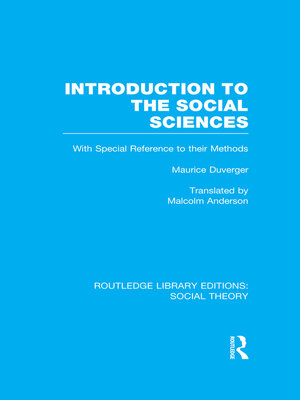 cover image of Introduction to the Social Sciences (RLE Social Theory)